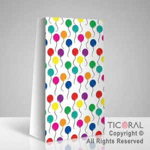 BOLSITA PAPEL GLOBOS MULTICOLOR 12X24CM x 10